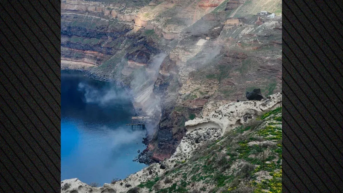 Κατολισθήσεις στη Σαντορίνη λόγω των συνεχών σεισμών